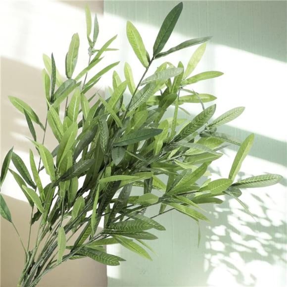 5pcs Artificial Olive Leaves Long Stems 37" Tall with 270 Leaves Fake Eucalyptus - Picture 4 of 7